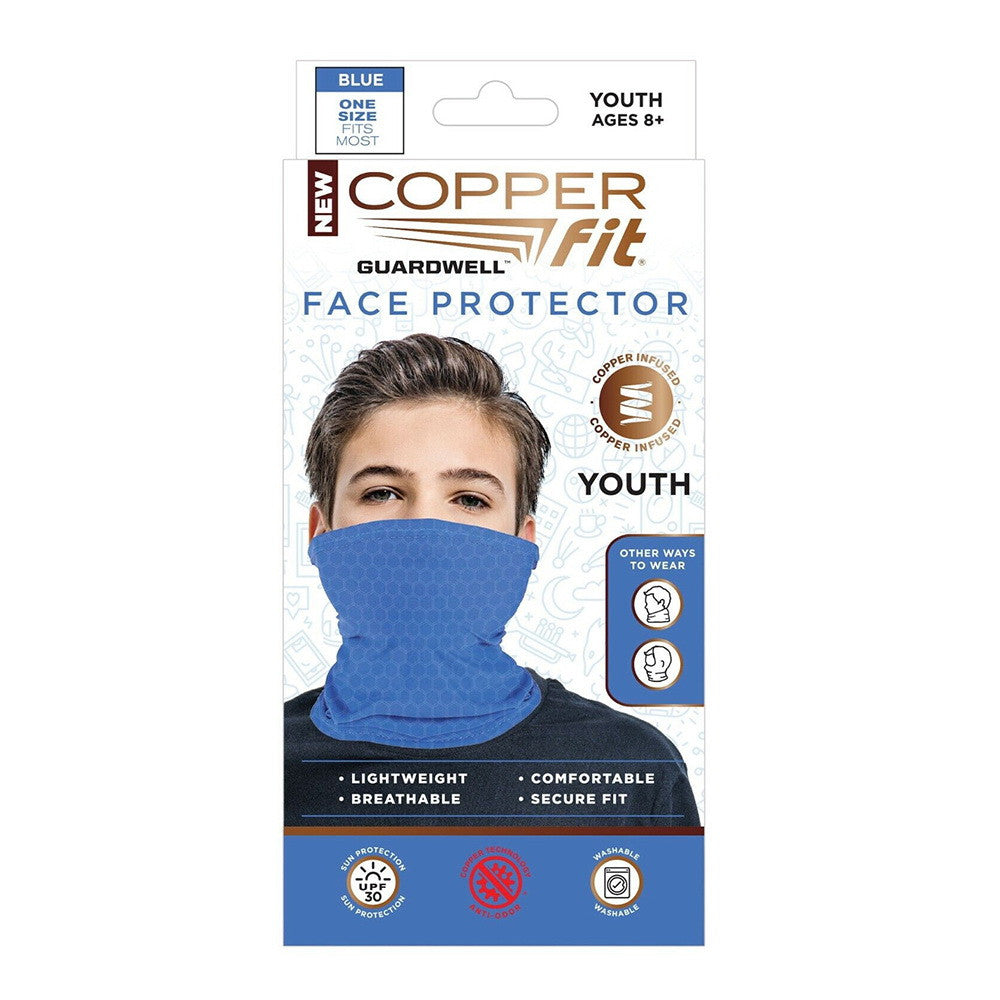 Copper Fit Big Guardwell Face Cover and Neck Gaiter Blue Youth, 1 Ea
